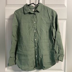 J. Crew Women's Slim Olive Button Down Shirt